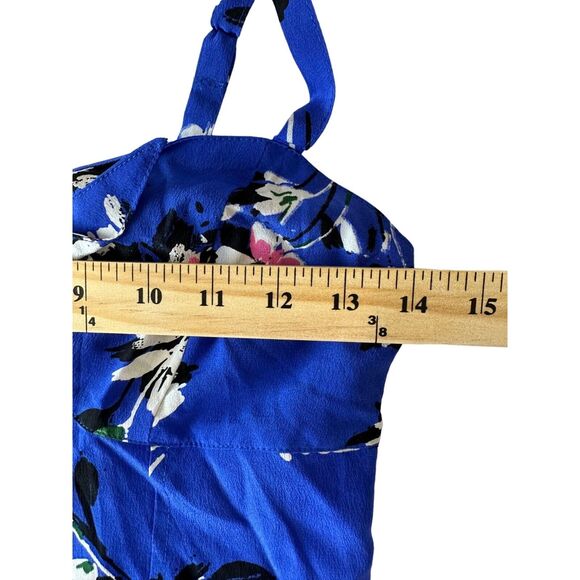 Yumi Kim Pretty Chic Silk Jumpsuit Wide Leg Navy Floral NWOT - Picture 5 of 10